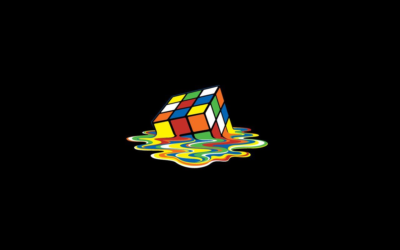 Melting Cubes Rubiks Cube Black Background Wallpaper