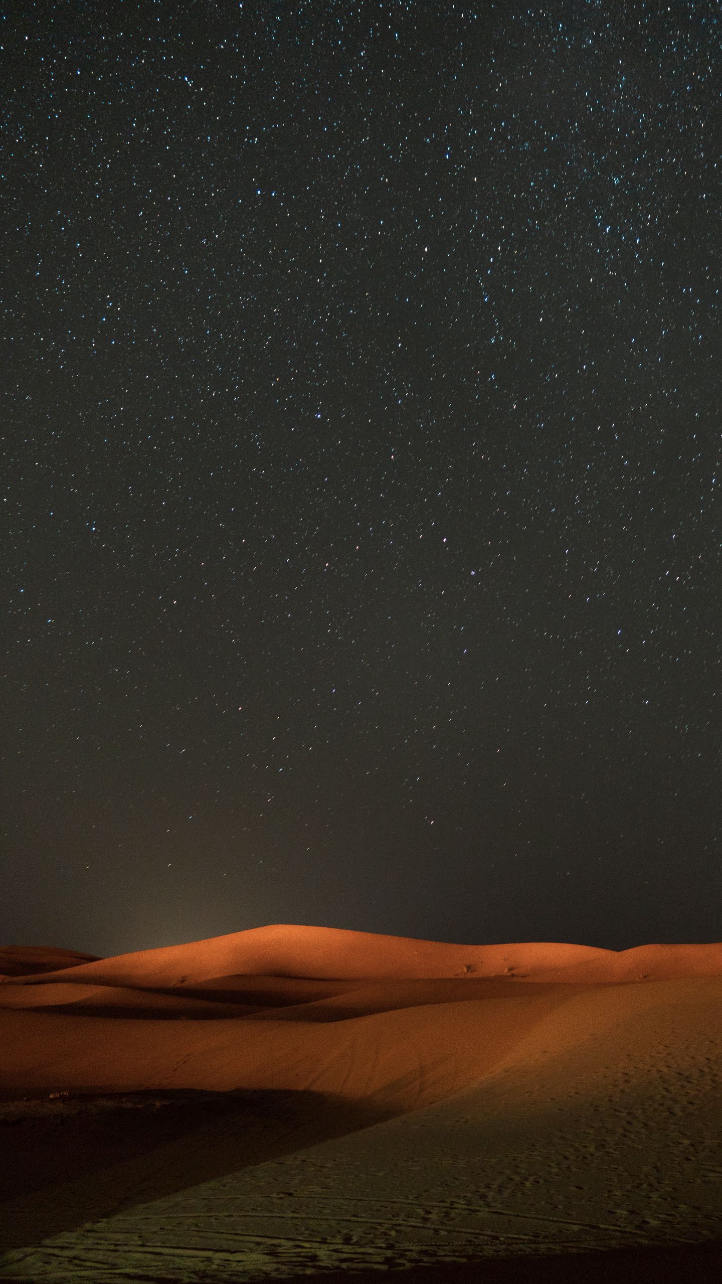 Download wallpaper 1440x2560 desert night starry sky dunes