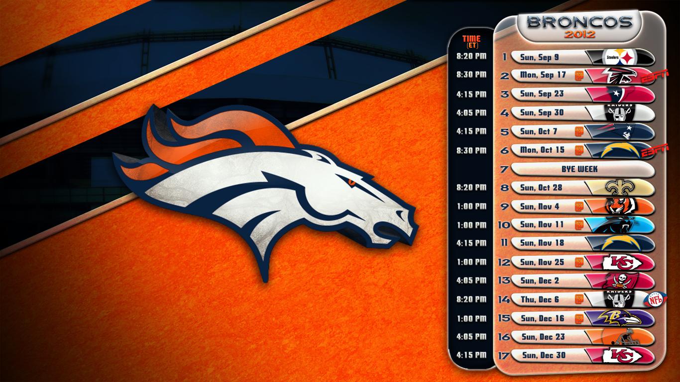 Wallpapers Broncos 2012 Schedule by forumsdenverbroncoscom 1366x768