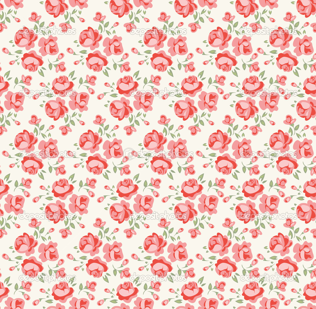 Shabby Chic Flowers Wallpaper Rose Pattern