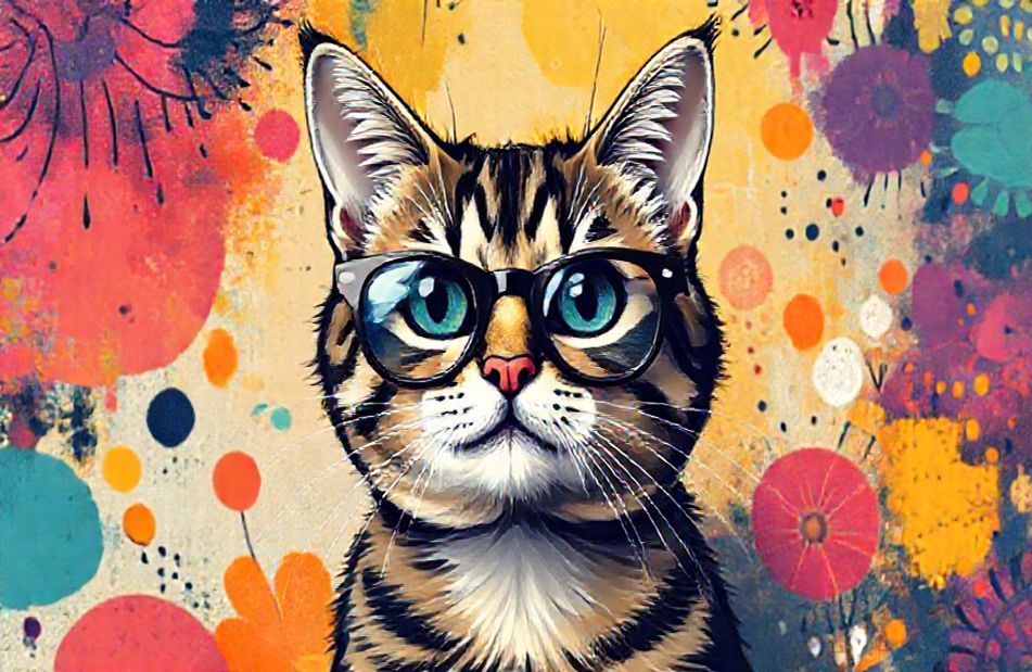Cat With Glasses Wallpaper