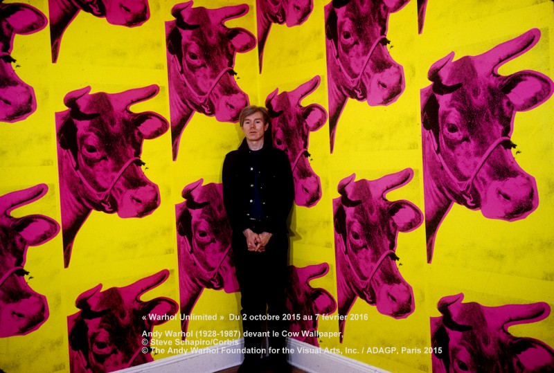 Andy Warhol With Cow Wallpaper Image By Steve Schapiro