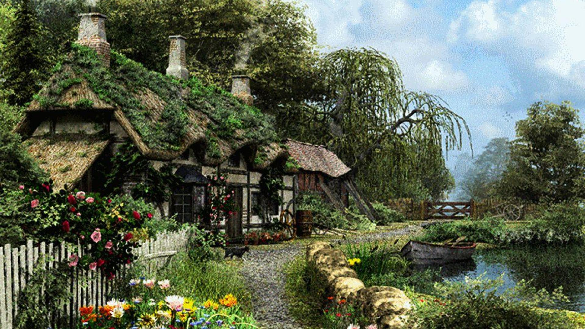 English Cottage High Quality And Resolution Wallpaper On