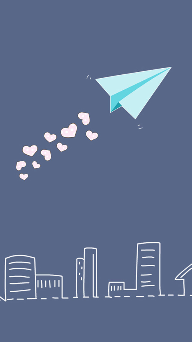 iPhone Wallpaper HD Pretty Paper Airplane Background