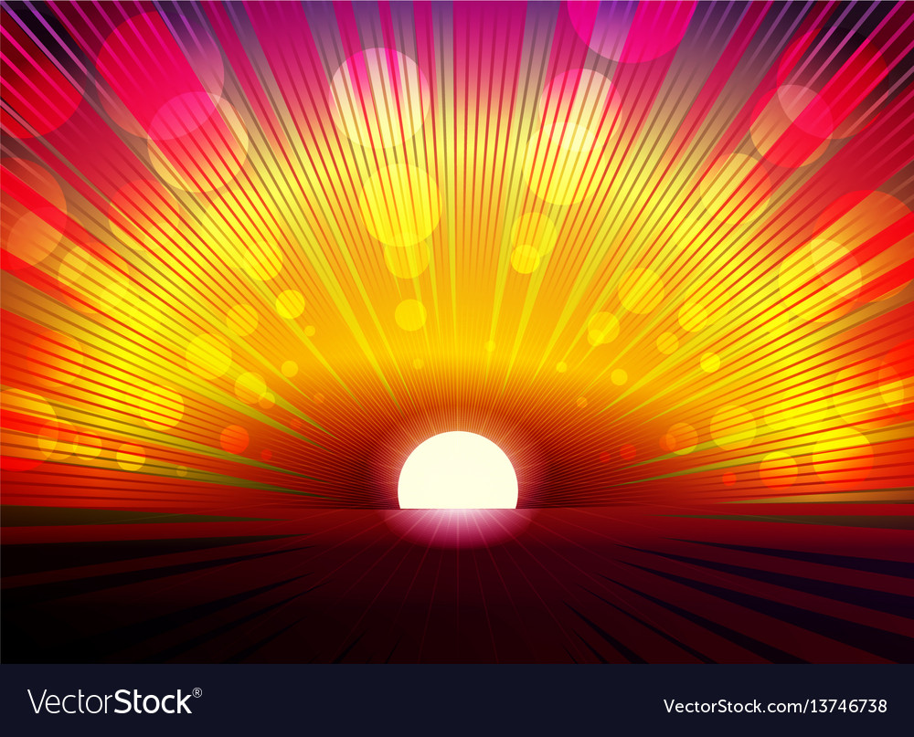 Red Yellow Background With Sun Rays Royalty Vector