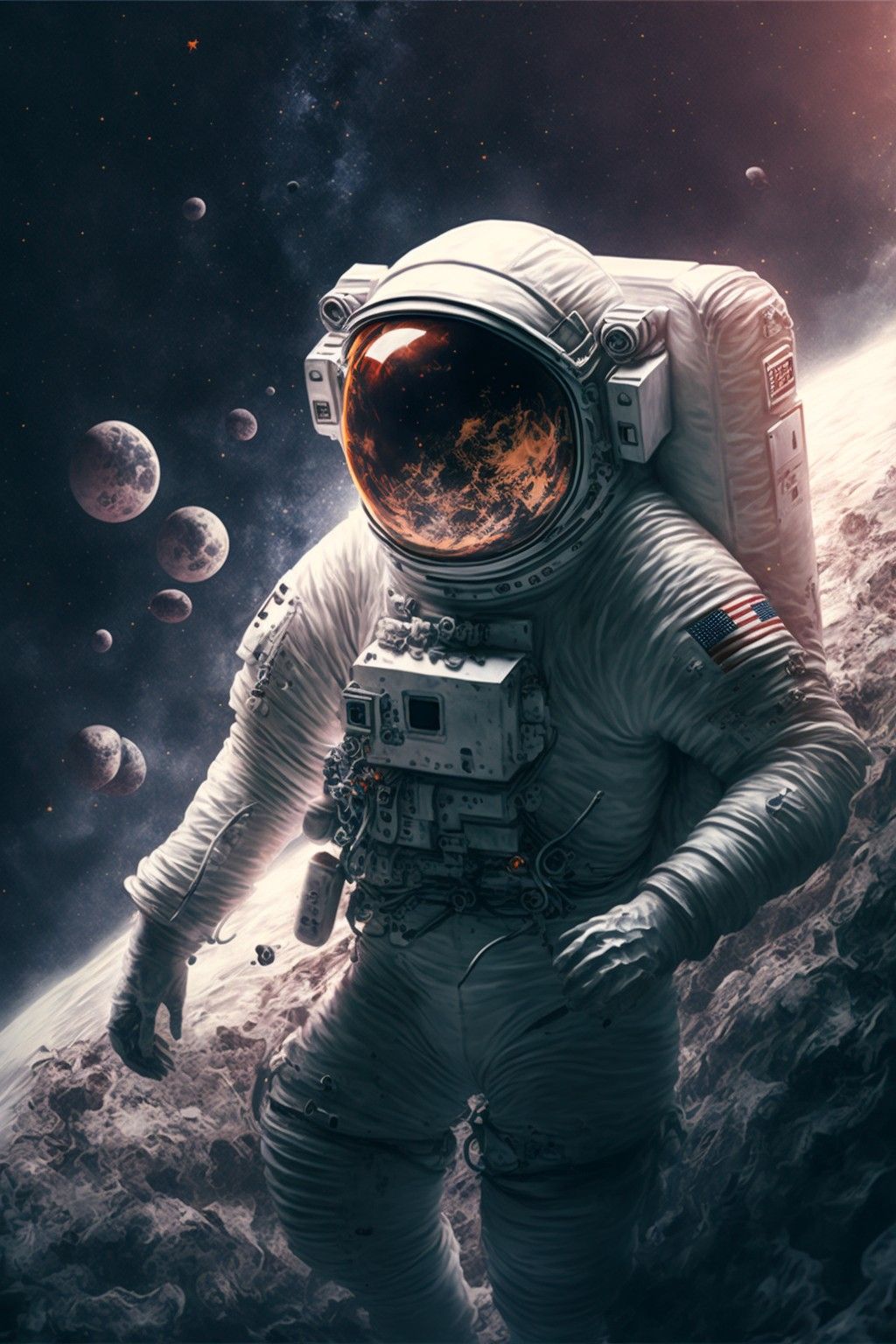 Astronaut Wallpaper Illustrations Planet iPhone
