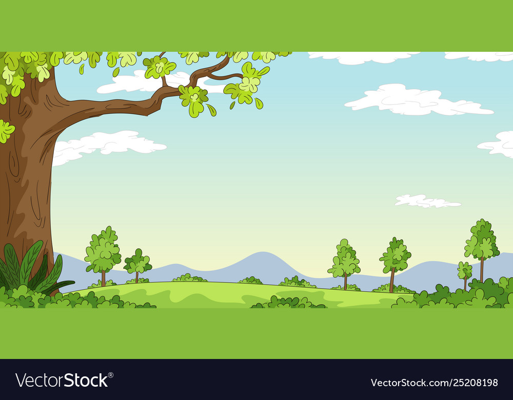 Cartoon landscape background Royalty Free Vector Image