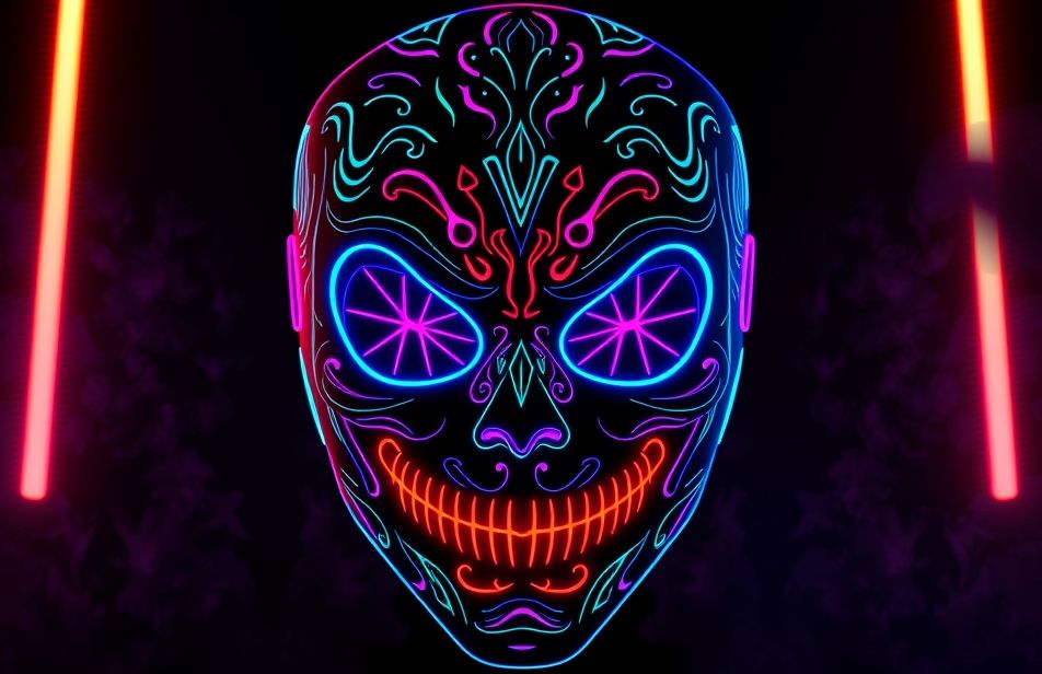 Neon Mask Wallpaper