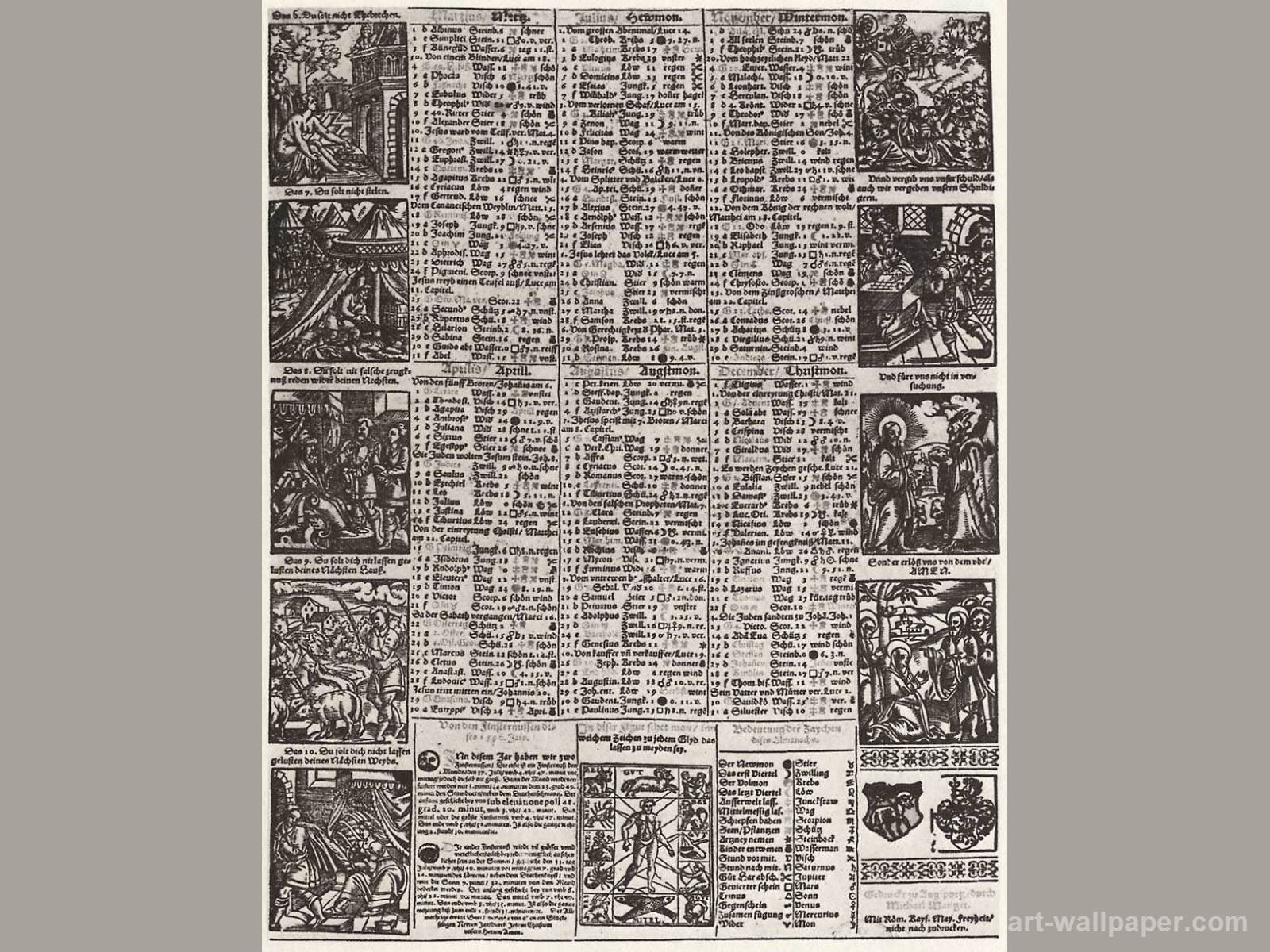Calendar Of The Year With Ten Mandments And Lord S