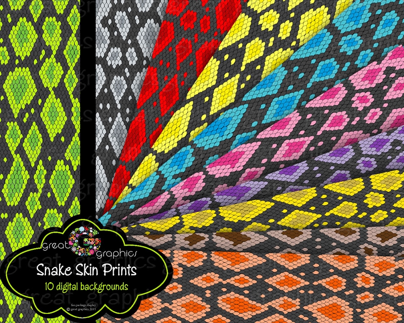 Printable Snakeskin Digital Paper Background