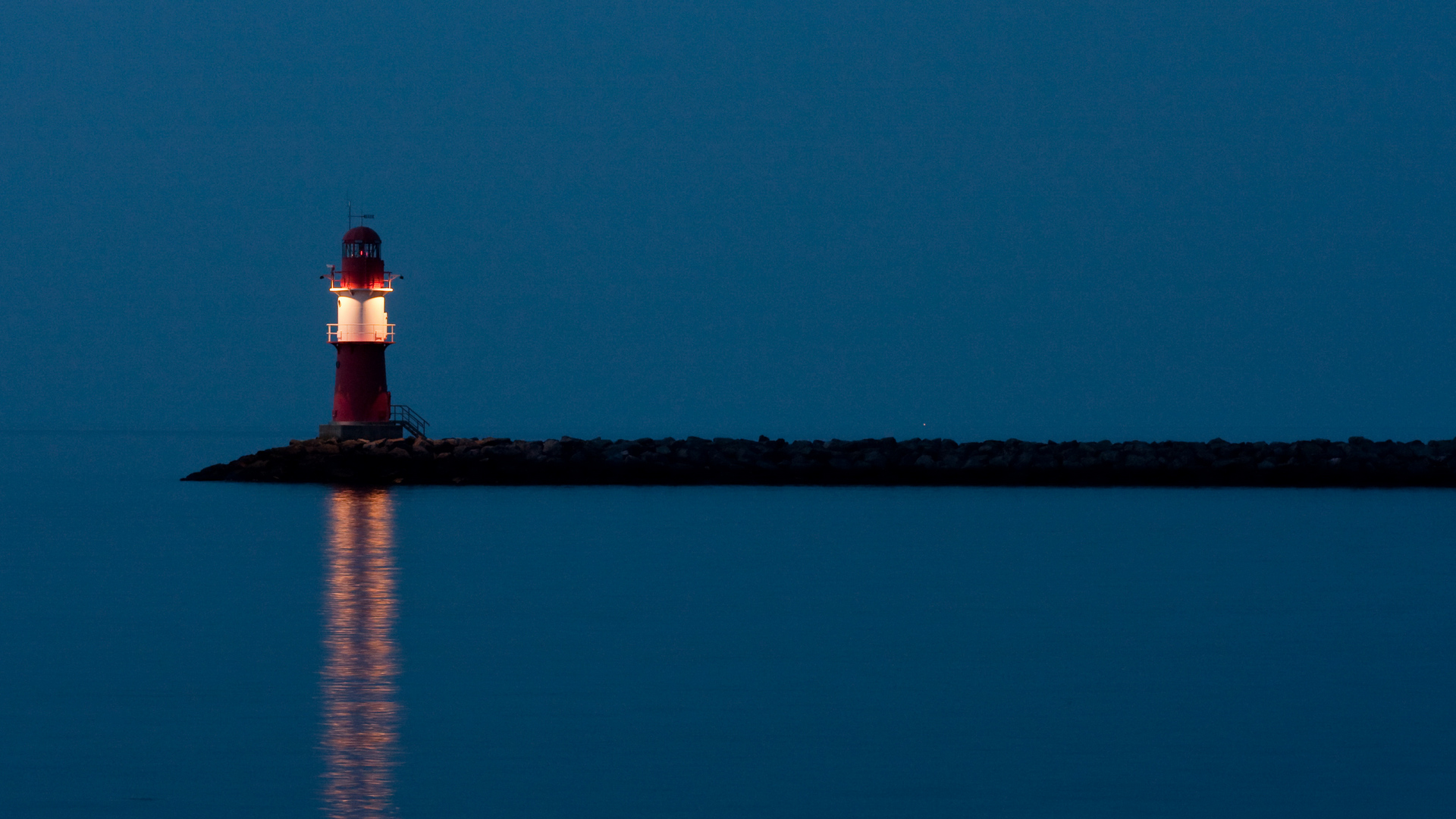 Lighthouse Nature In Moonlight Desktop HD Wallpaper