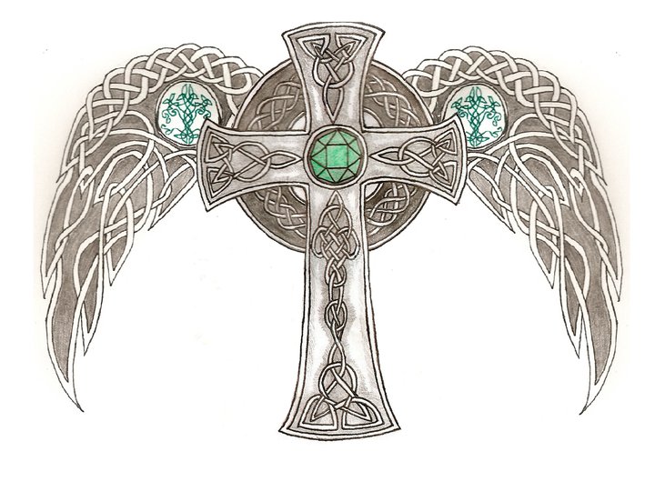 Celtic Cross with wings by AegisShadow