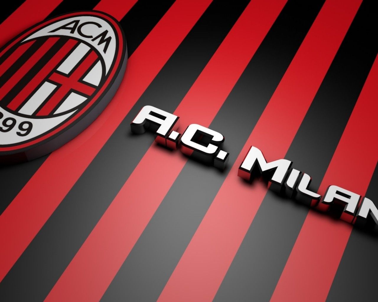 AC Milan 2014 3D Logo Wallpaper Wide or HD 3D Wallpapers 1280x1024