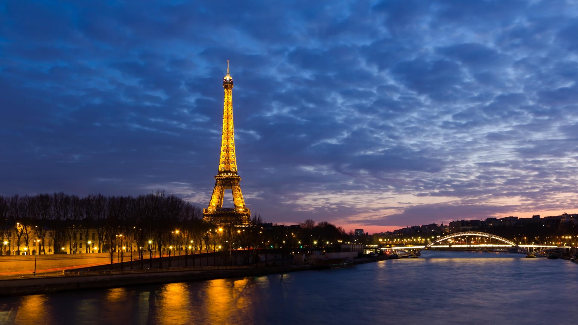 Eiffel Tower Wallpaper For Desktop Sunset HD