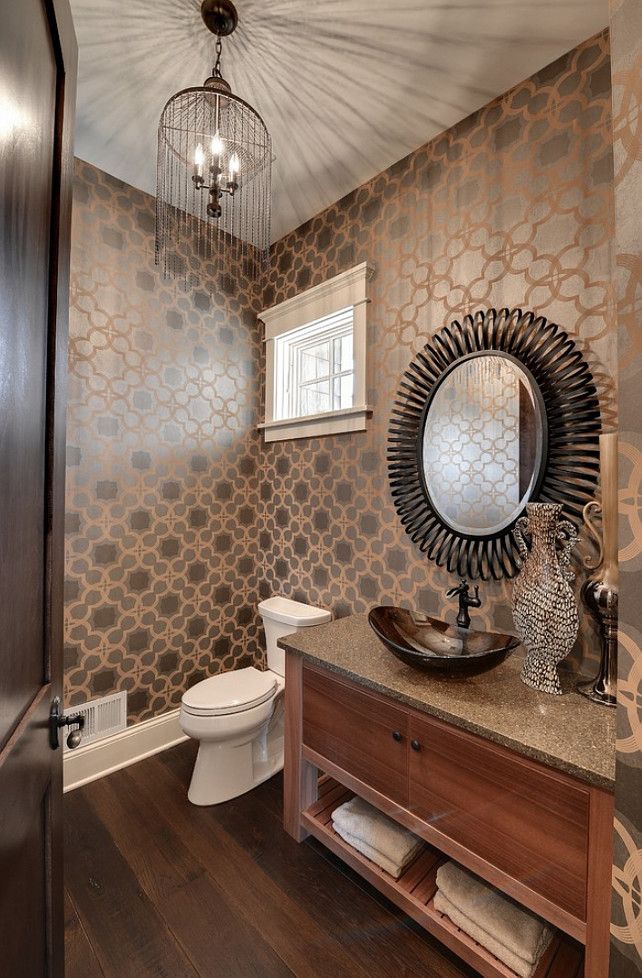 There S Plenty To See In This Powder Room The Wallpaper Was