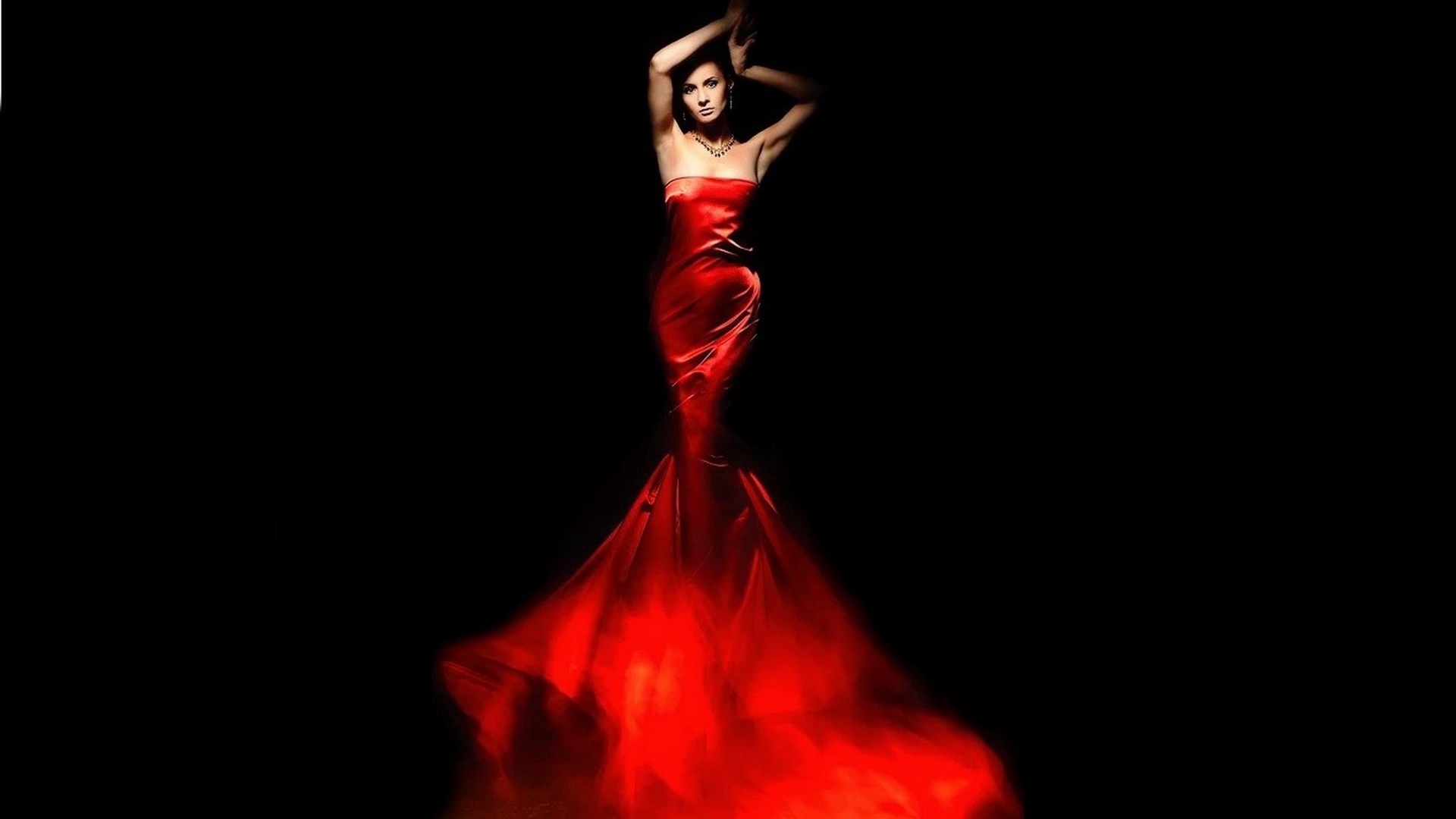 Red Dress Girl Wallpaper Baltana