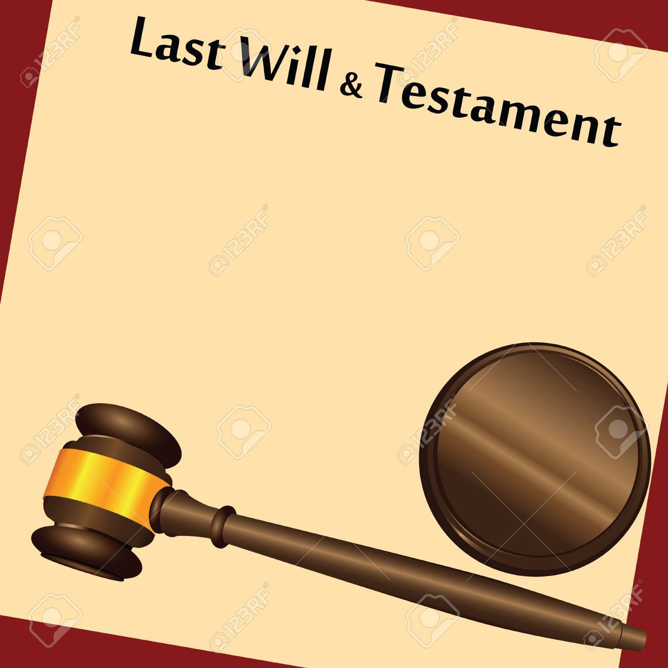 Gavel On Top Of A Last Will And Testament Contract With