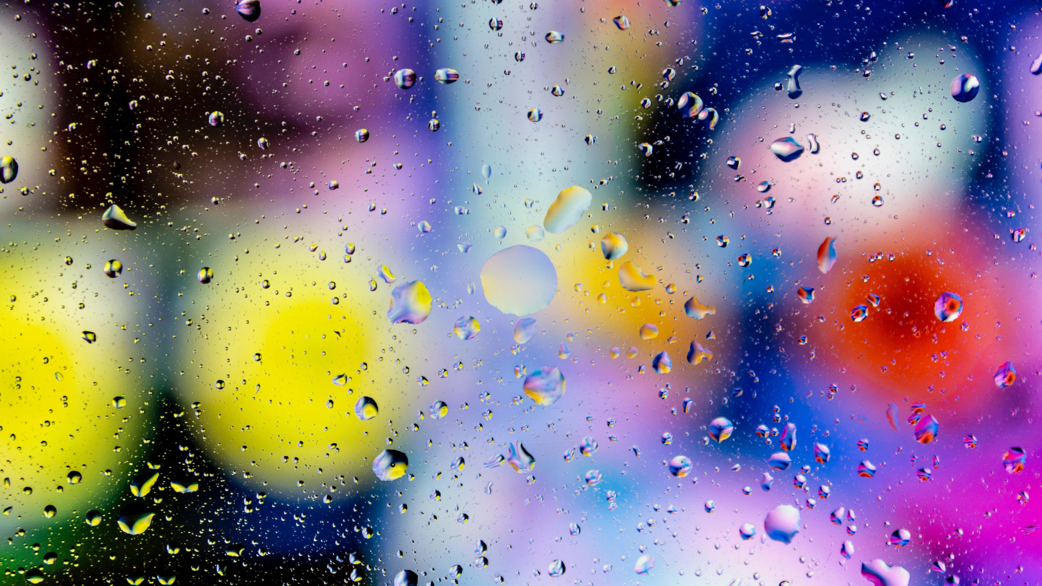 Wallpaper Blur Colorful Surface Droplets