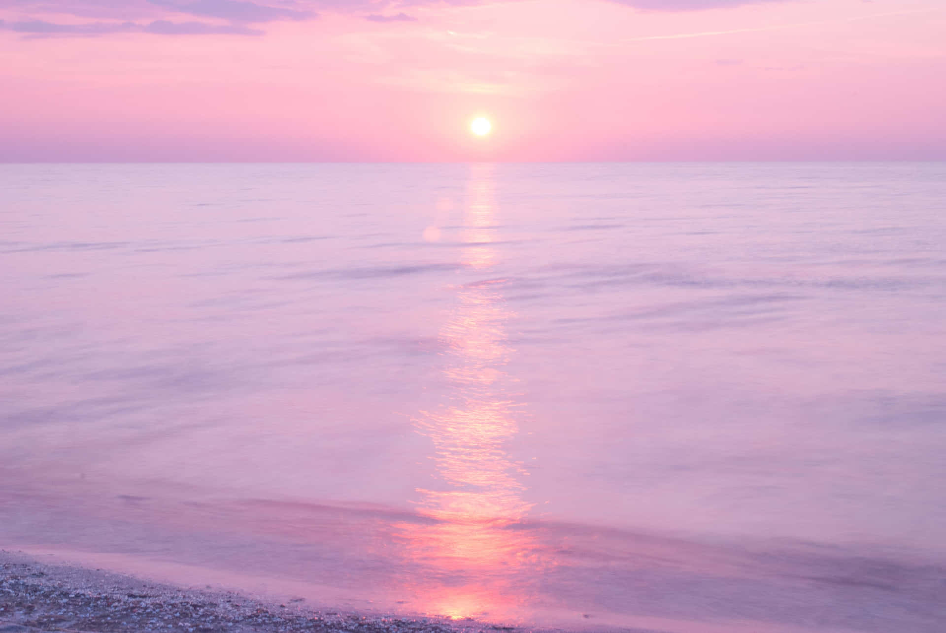 Pink Beach Sunset Wallpaper