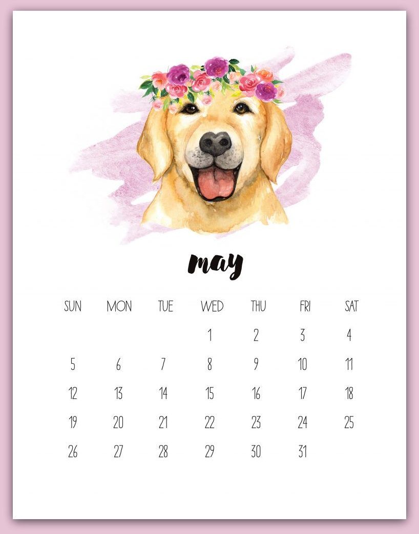 May Watercolor Calendar Printable Calendars