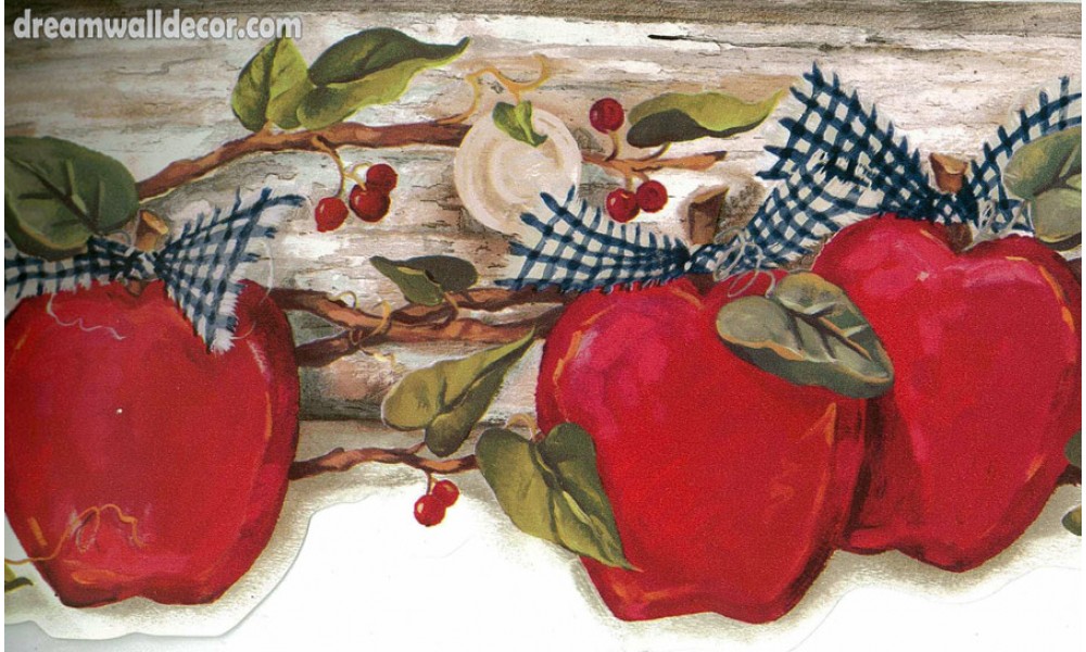 Home Three Red Apples Wallpaper Border