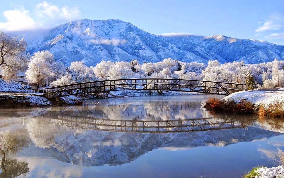 Nature Winter Snow Frost River Bridge High Resolution   World Best