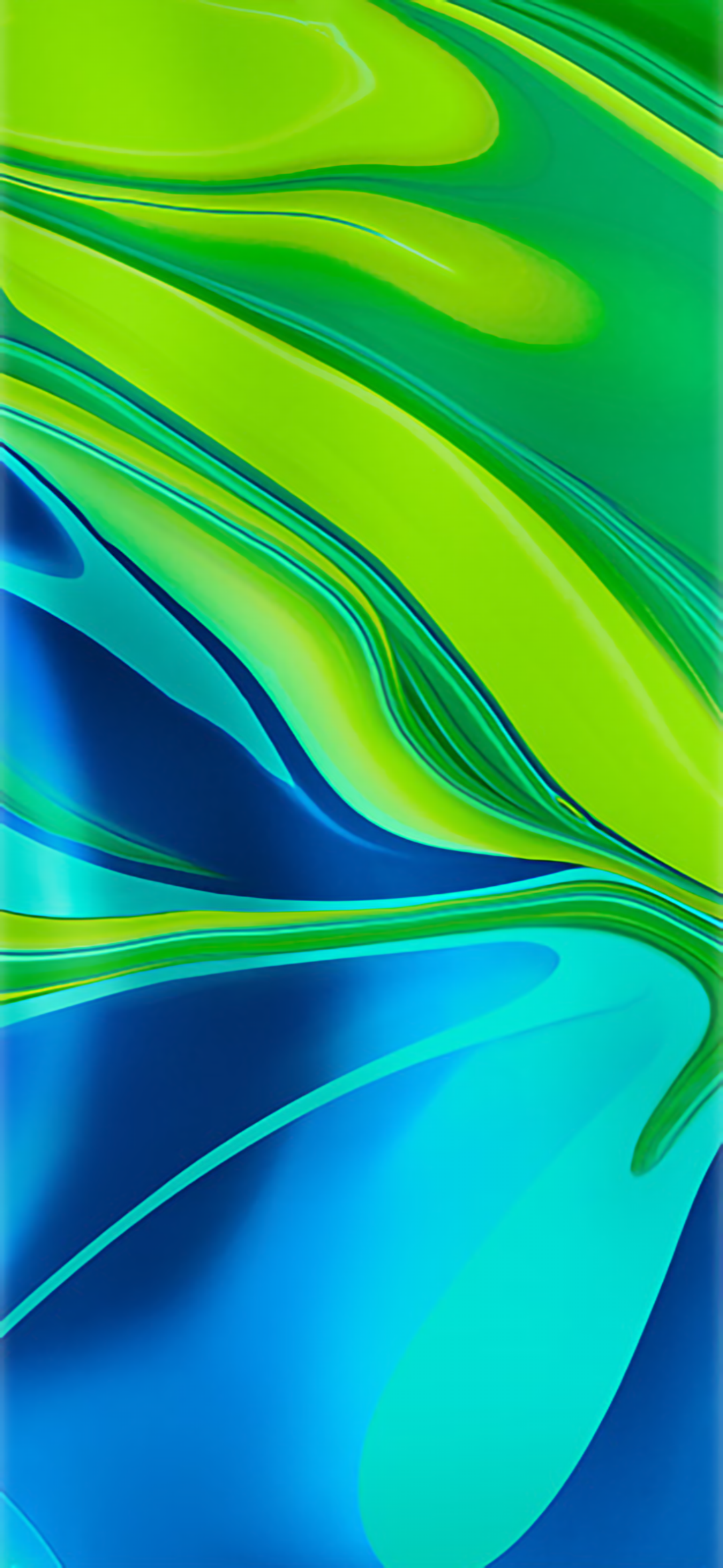 Abstract Xiaomi HD Wallpaper with flowing green and blue swirls