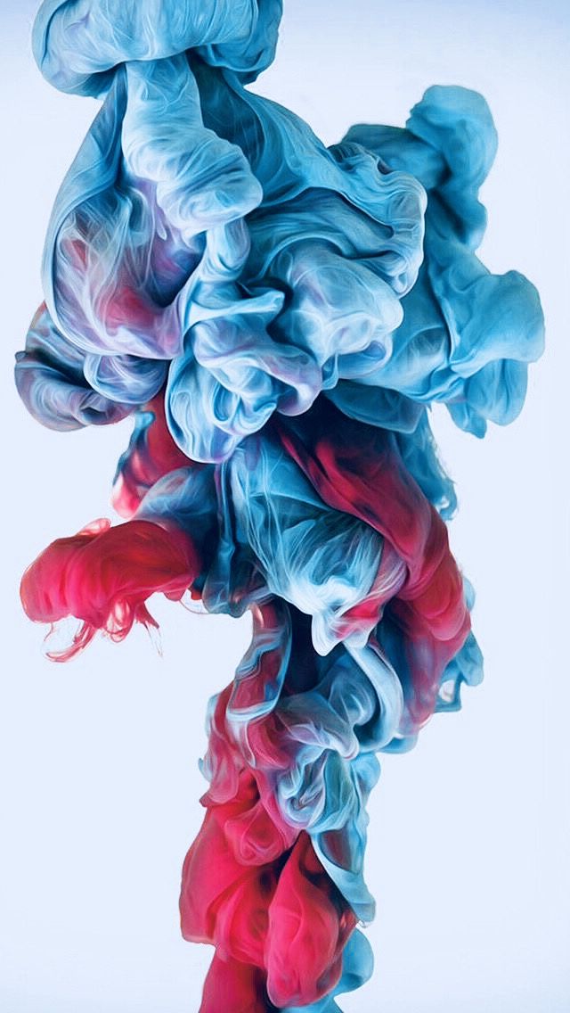 Smoke Or Ink Abstract Red Blue iPhone HD Wallpaper