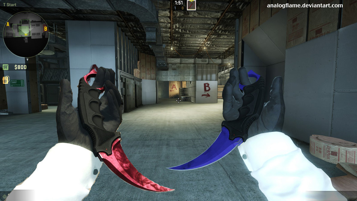 Karambit Ruby And Sapphire Doppler Wallpaper By Analogflame On