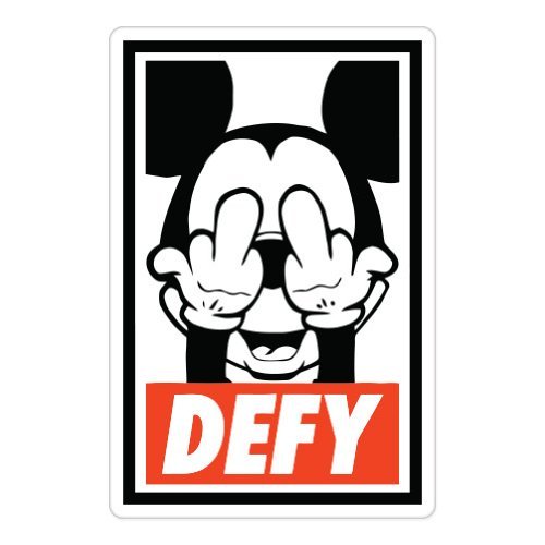 Amazon Defy Mickey Mouse Obey Car Sticker Decal Phone Small