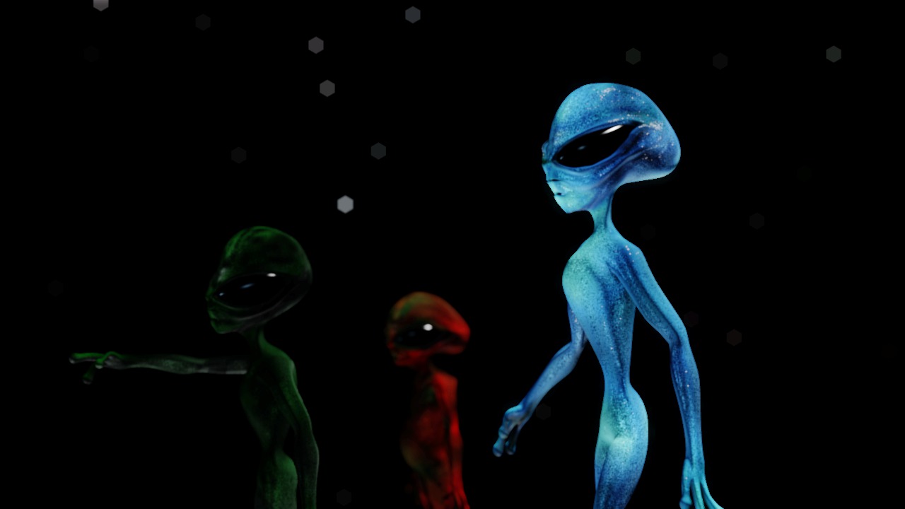 Alien 3d Abstract Blue Green Red Wallpaper