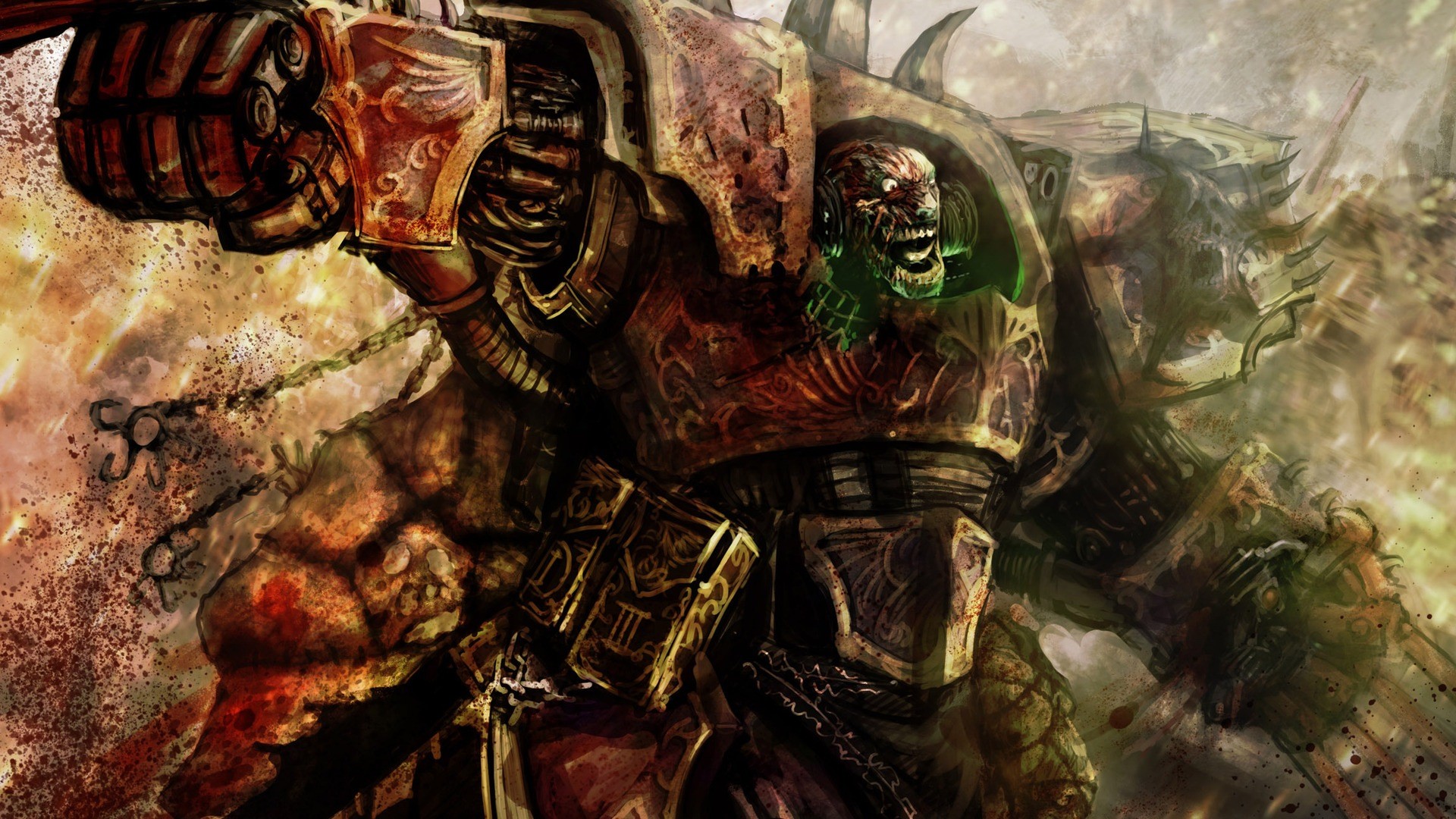Artwork Chaos Space Marine Warhammer 40k Wallpaper Background