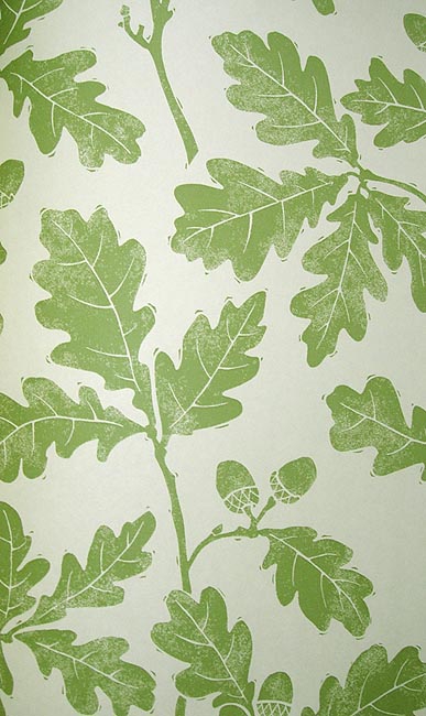 Oakwood Wallpaper Light Cream With Print Of Oak Leaves In