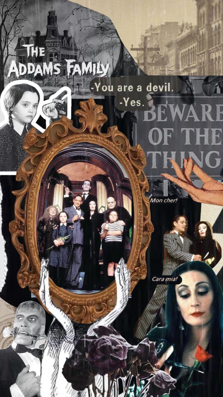 Addams Family Aesthetic Moodboard Collage Vintage