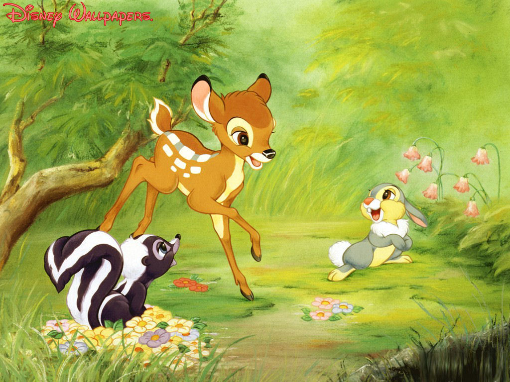 Bambi Image Thumper And Flower Wallpaper HD
