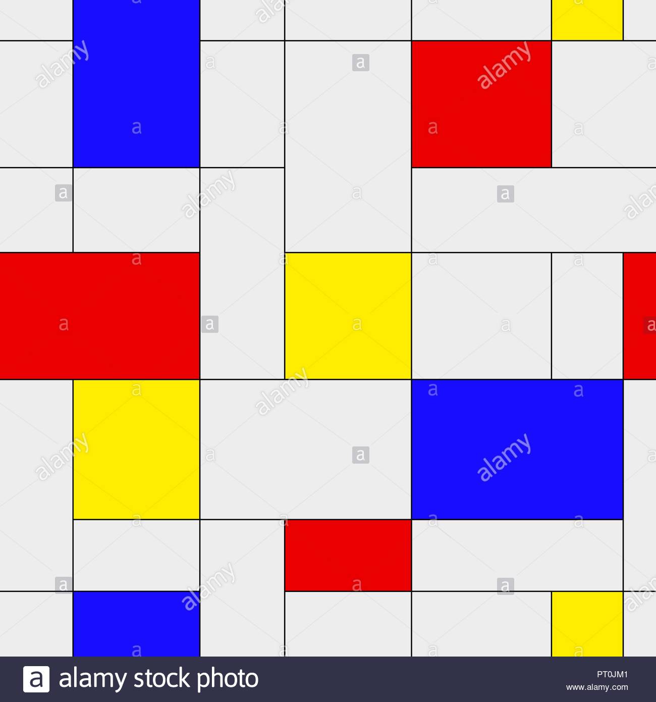 Seamless Pattern Colorful Background In Mondrian Style Vector