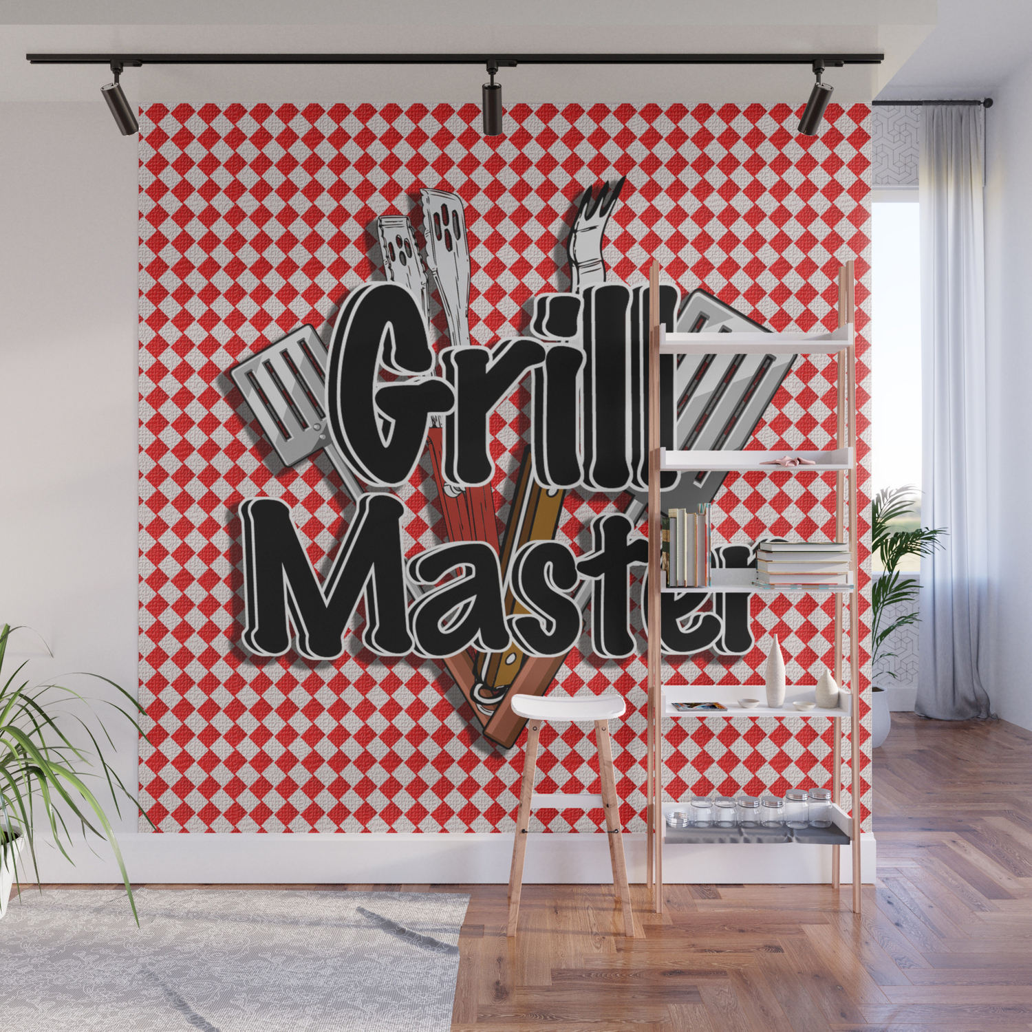 Grill Master With Bbq Tools Wall Mural By Gx9designs Society6