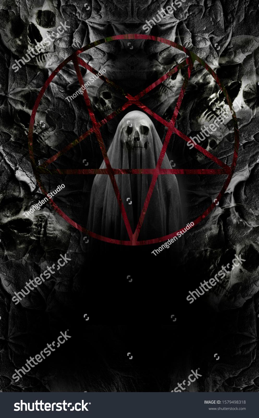 Conceptual Horror Satan Evil Ghost Stock Photo
