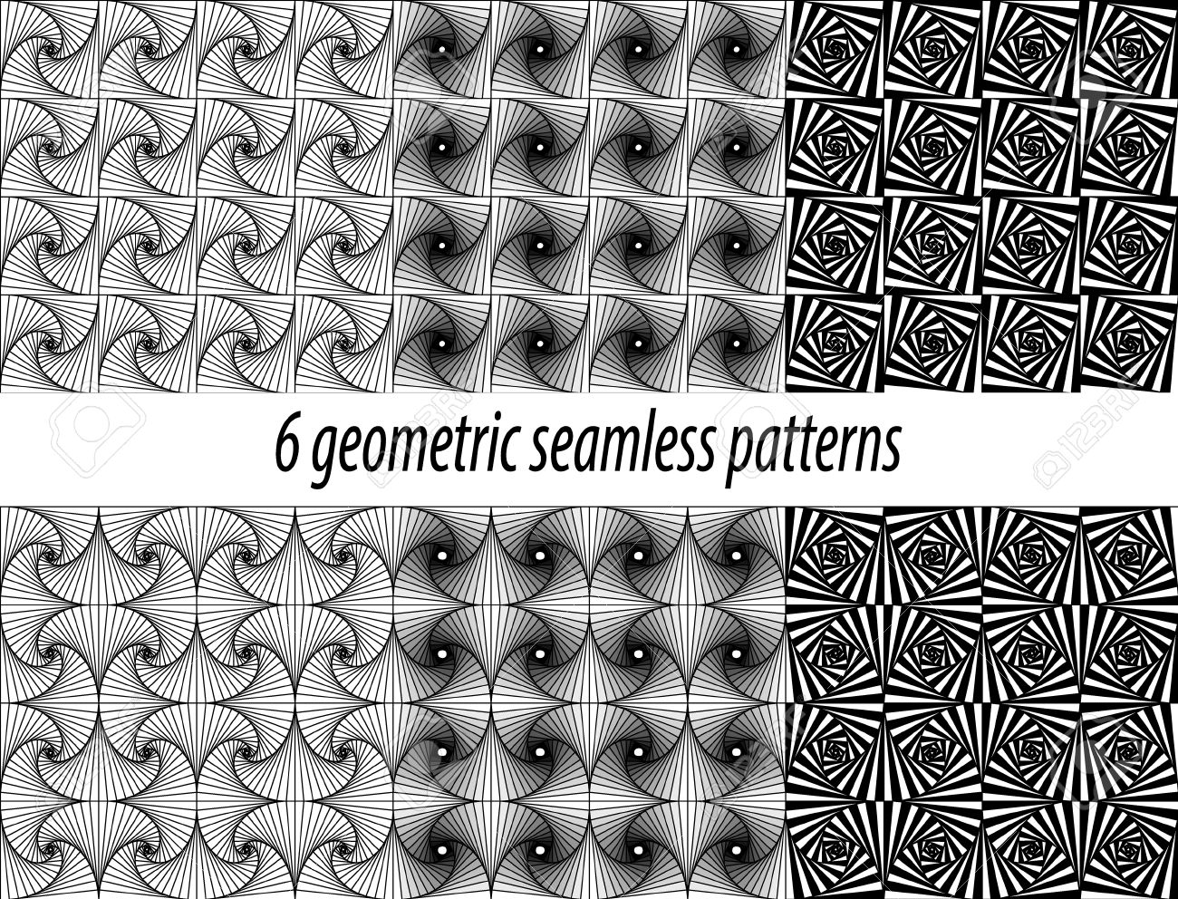 Set Of Vector Zentangle Patterns Black And White