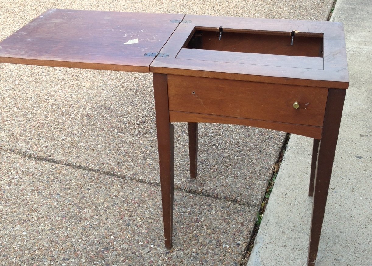 Free Download Vintage Sewing Table Turned Beverage Table A Nesters Nest 1222x876 For Your Desktop