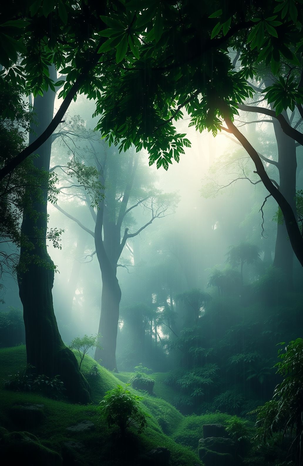Rainy Forest Wallpaper