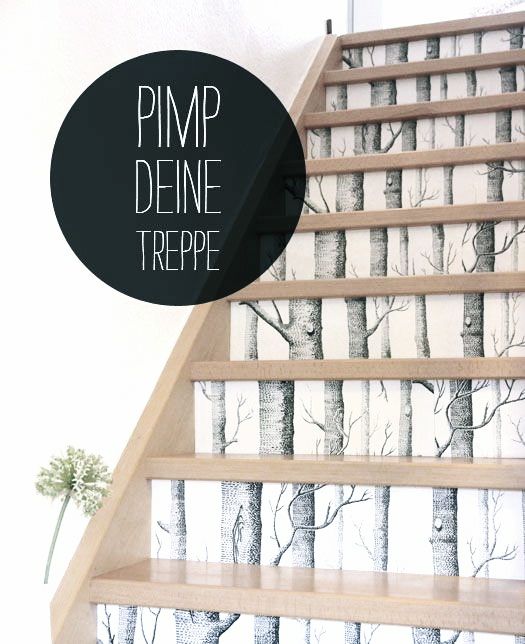 Diy Via Sanvie Pimp Your Stairs With Cole And Son Birch Wallpaper