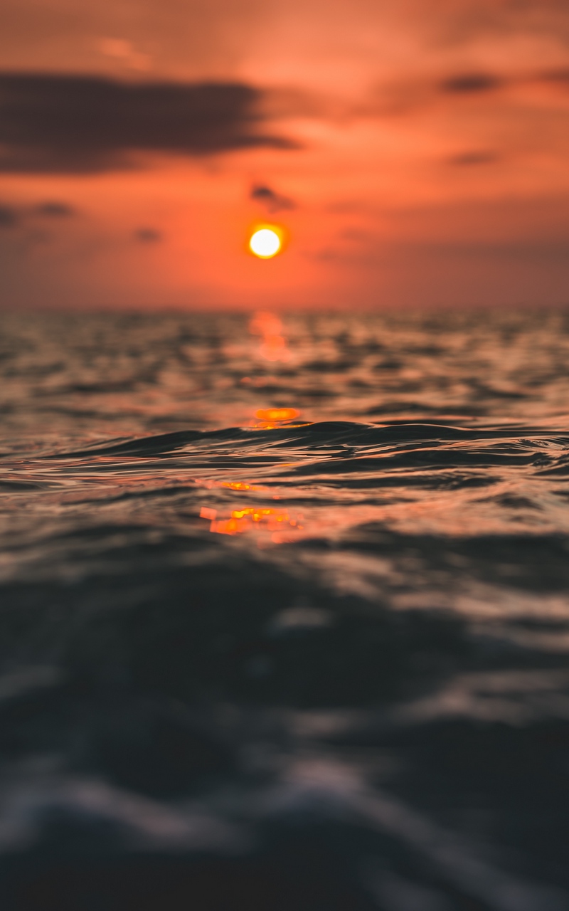 Wallpaper Waves Sun Sunset Water Surface