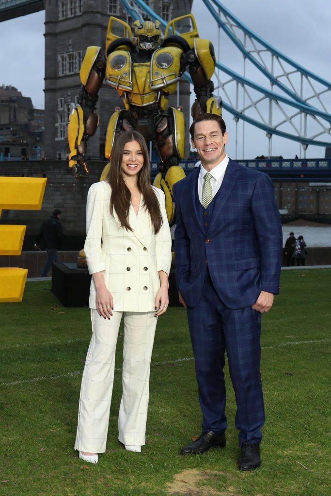 Hailee Steinfeld And John Cena During A Photocall For Bumblebee