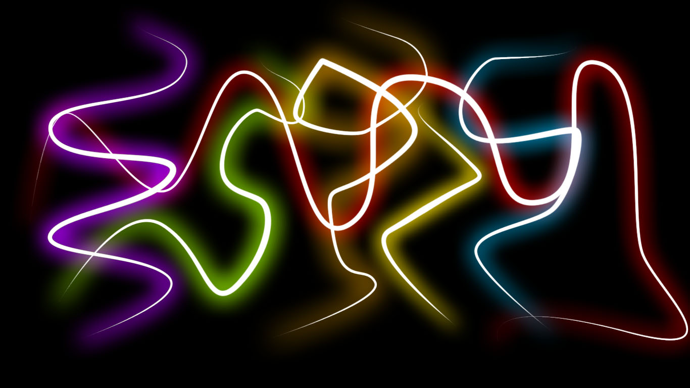 Let Your Desktop Glow With Neon Light Wallpaper