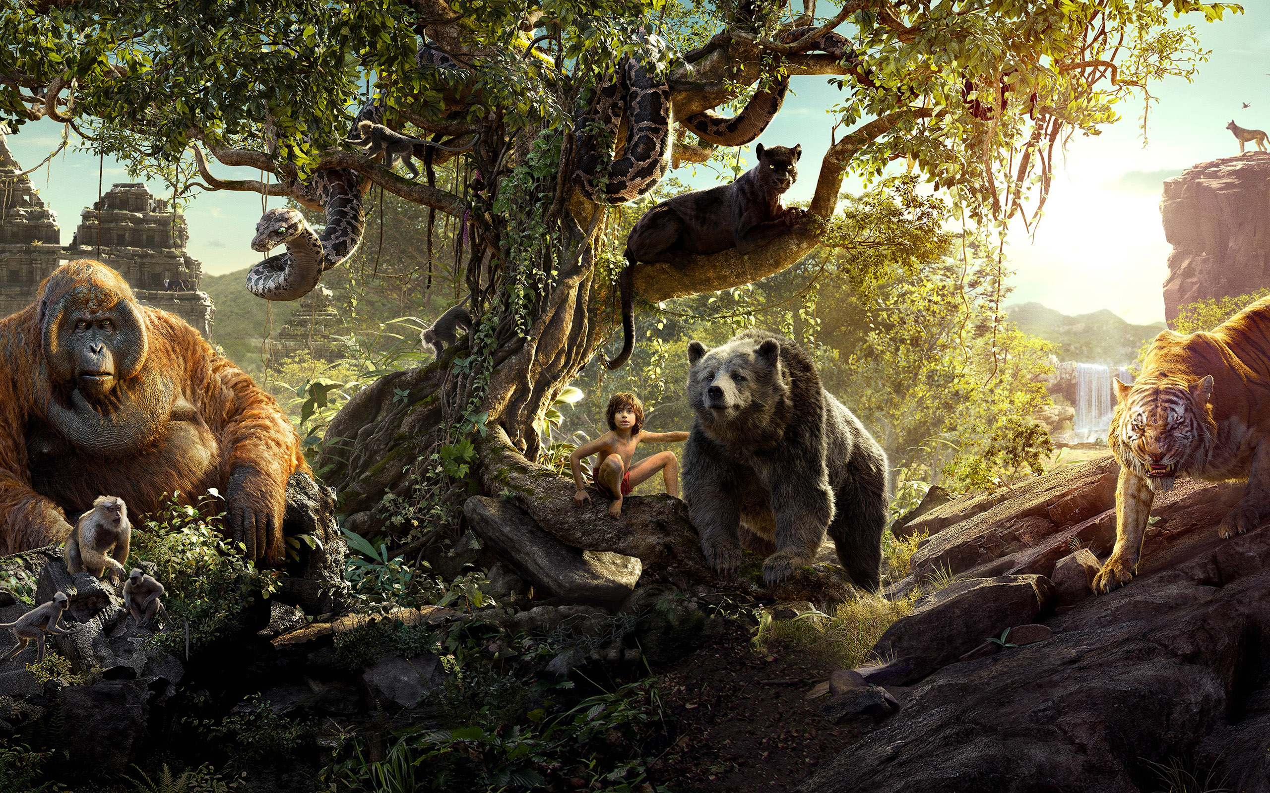 The Jungle Book 2016 Movie Animated Poster Wallpaper WallpapersByte 2560x1600