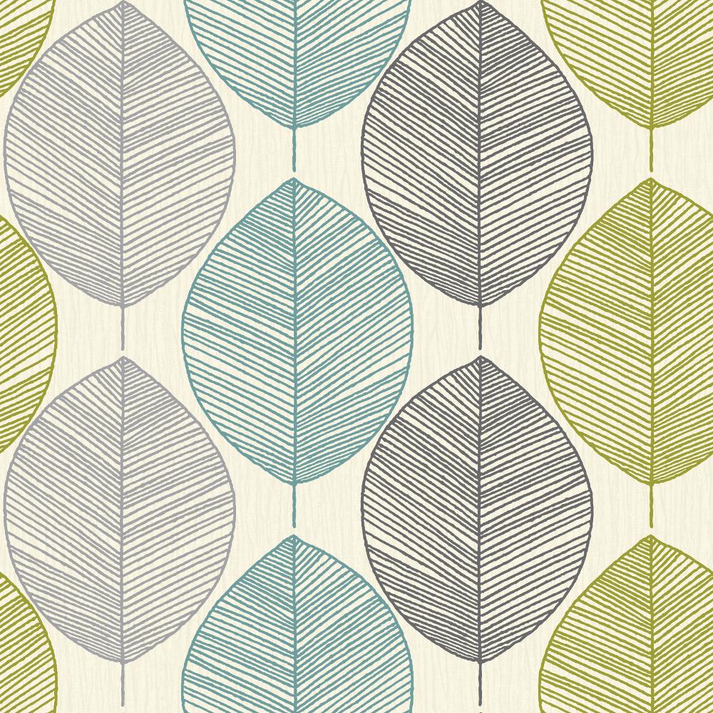 Retro Leaf Pattern Leaves Motif Designer Vintage Wallpaper