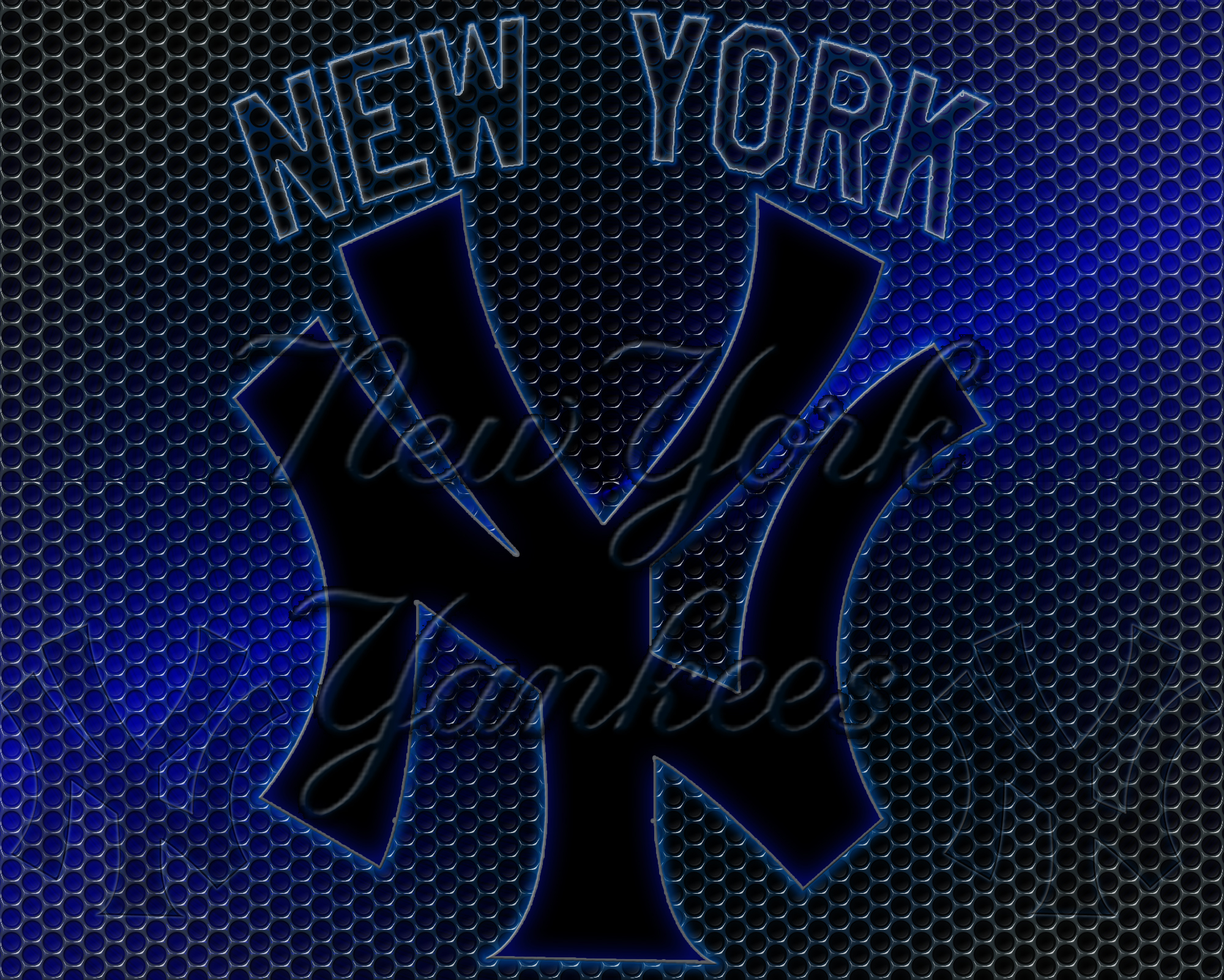New York Yankees Logo Grid Wallpaper