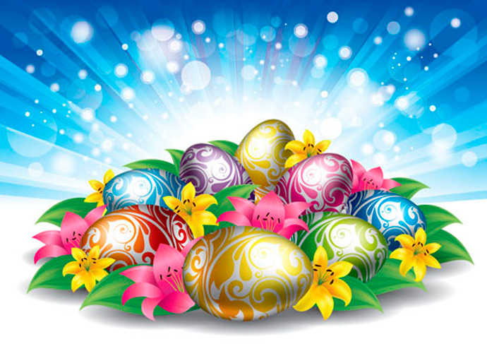 Easter Colorful Eggs Happy Beauty Basket