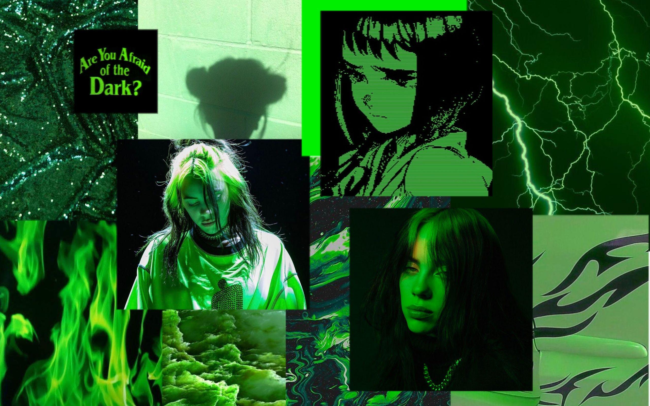 Green Grunge Billie Eilish Aesthetic Laptop Wallpaper Dark